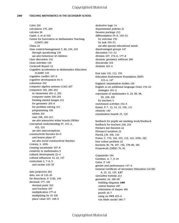 teaching mathematics in the secondary school (developing as a reflective secondary teacher)