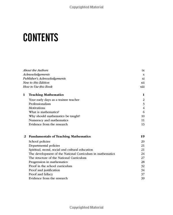teaching mathematics in the secondary school (developing as a reflective secondary teacher)