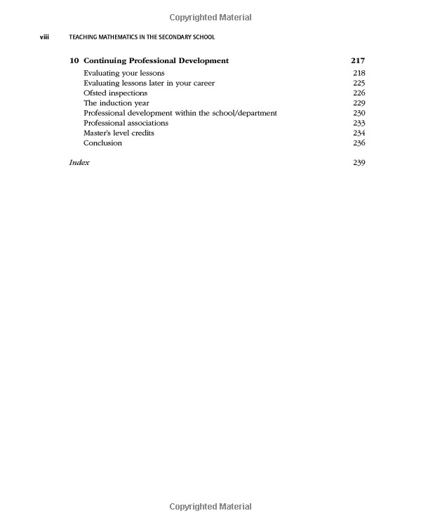 teaching mathematics in the secondary school (developing as a reflective secondary teacher)