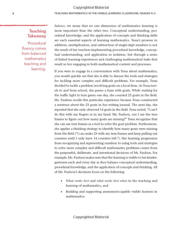 teaching mathematics in the visible learning classroom, grades k-2 (corwin mathematics series)