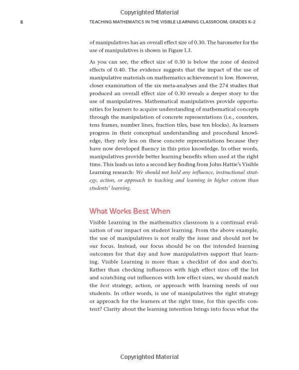 teaching mathematics in the visible learning classroom, grades k-2 (corwin mathematics series)