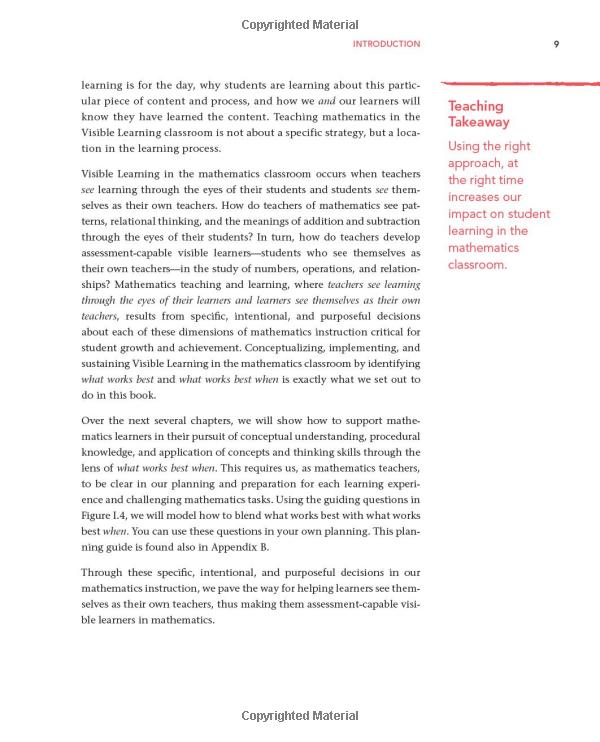 teaching mathematics in the visible learning classroom, grades k-2 (corwin mathematics series)