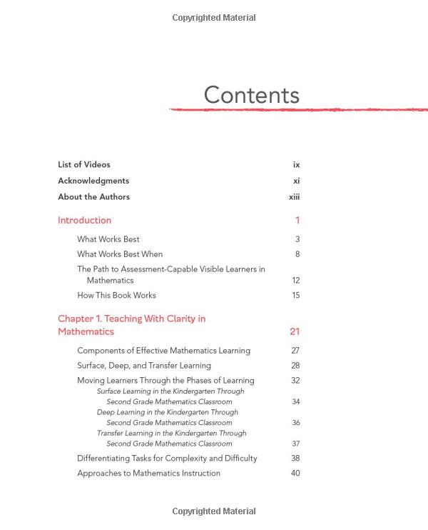 teaching mathematics in the visible learning classroom, grades k-2 (corwin mathematics series)