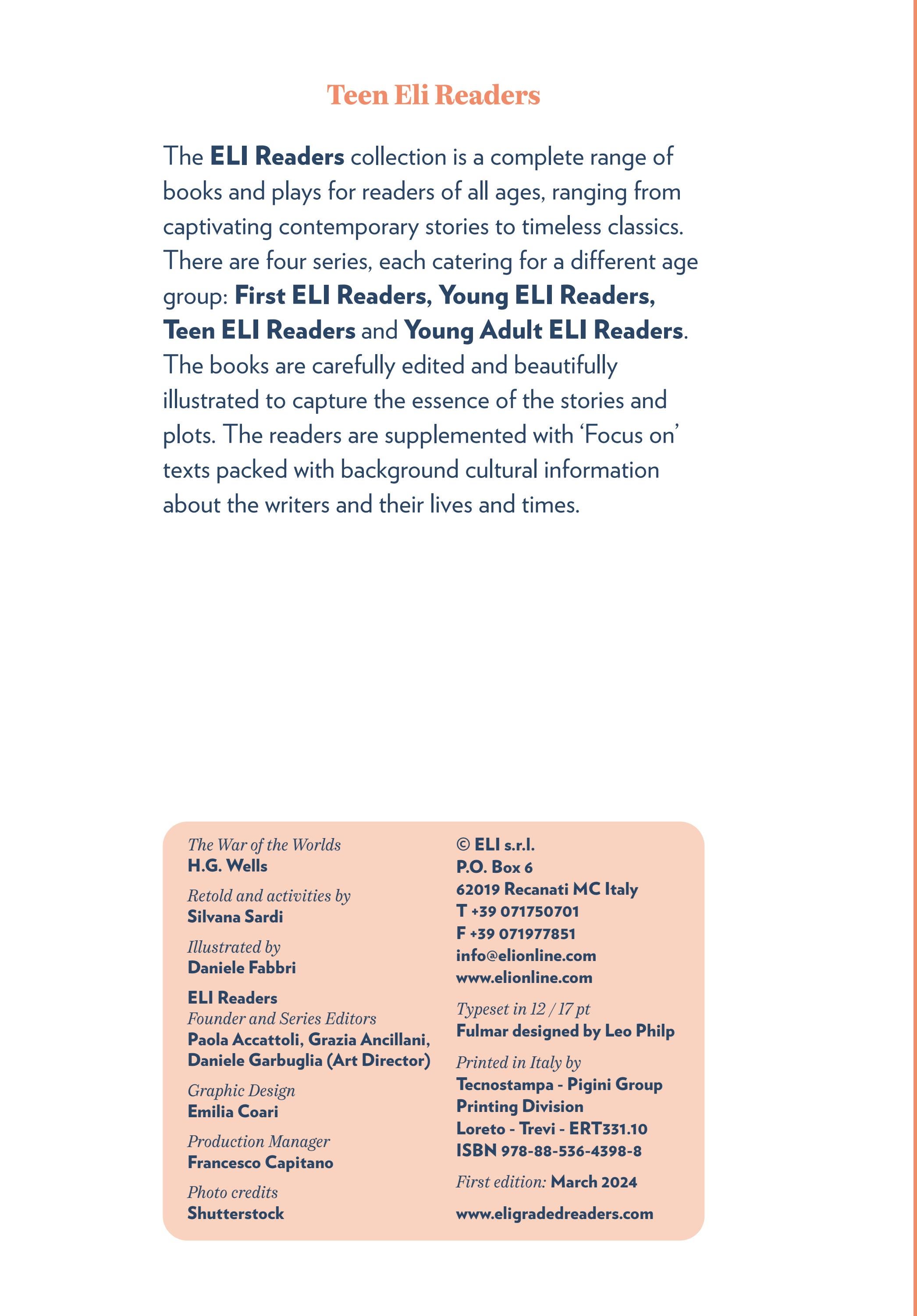 teen eli readers - the war of the worlds - stage 3 b1 - downloadable audio files