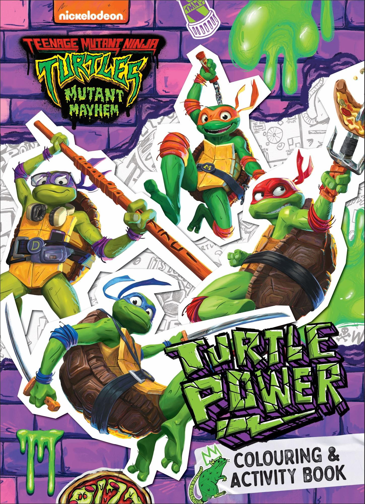 teenage mutant ninja turtles mutant mayhem - turtle power - colouring book & activity book