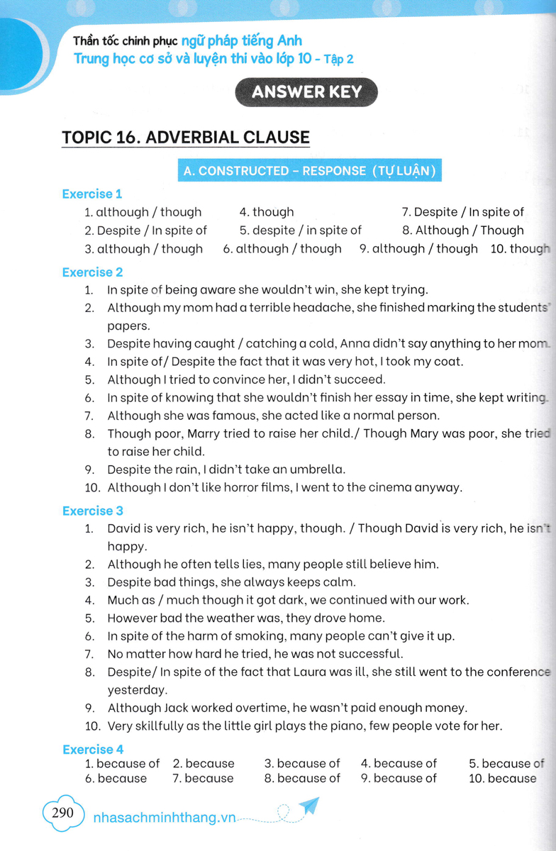 thần tốc chinh phục ngữ pháp tiếng anh trung học cơ sở và luyện thi vào lớp 10 tập 2 (cơ bản và nâng cao)