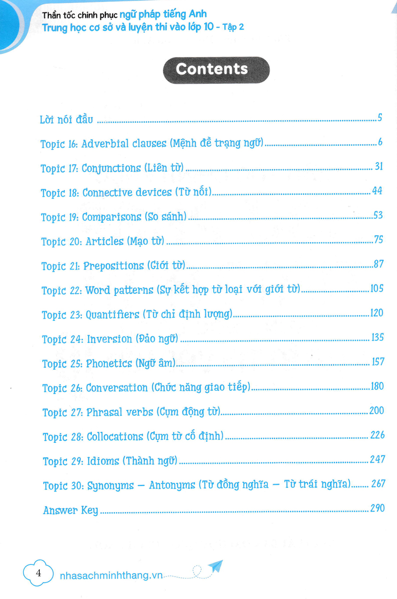 thần tốc chinh phục ngữ pháp tiếng anh trung học cơ sở và luyện thi vào lớp 10 tập 2 (cơ bản và nâng cao)