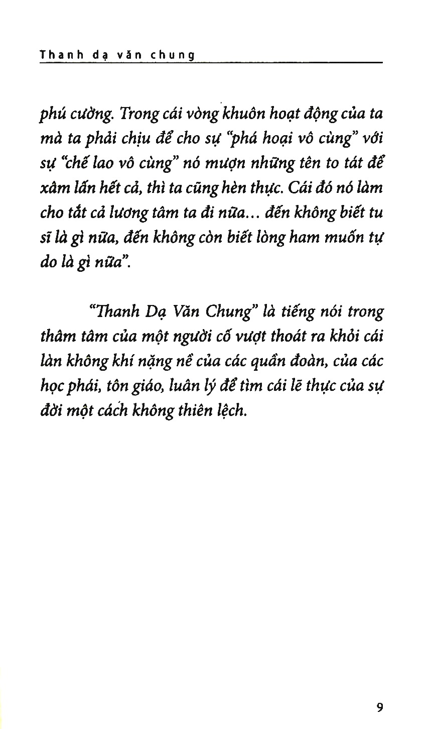 thanh dạ văn chung (tái bản 2021)