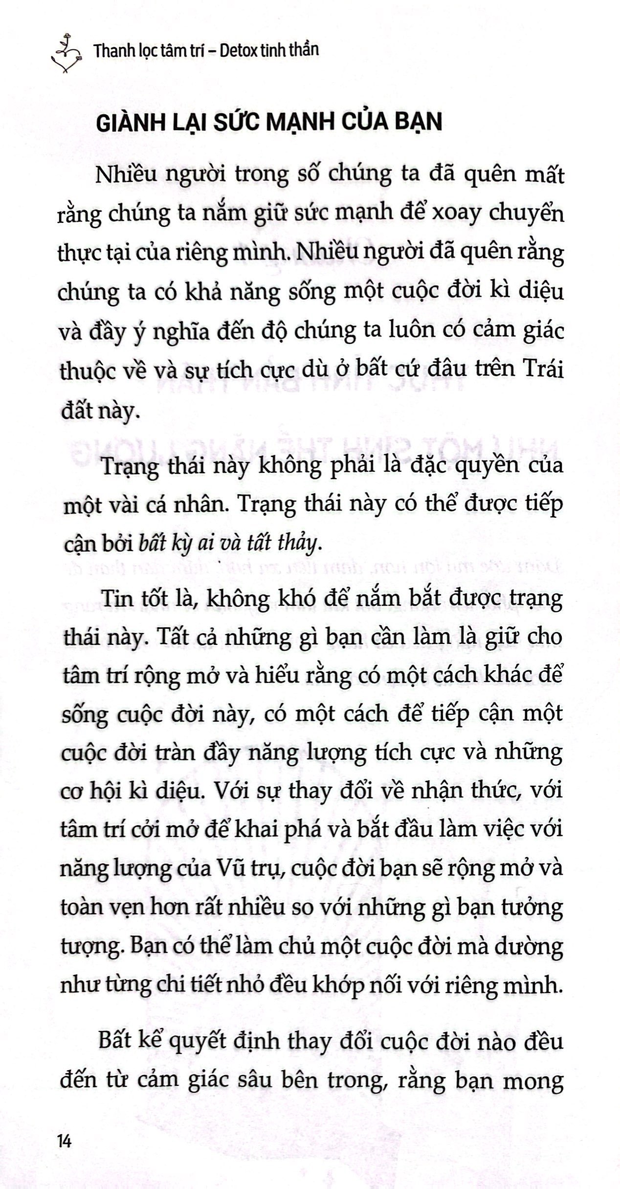 thanh lọc tâm trí - detox tinh thần