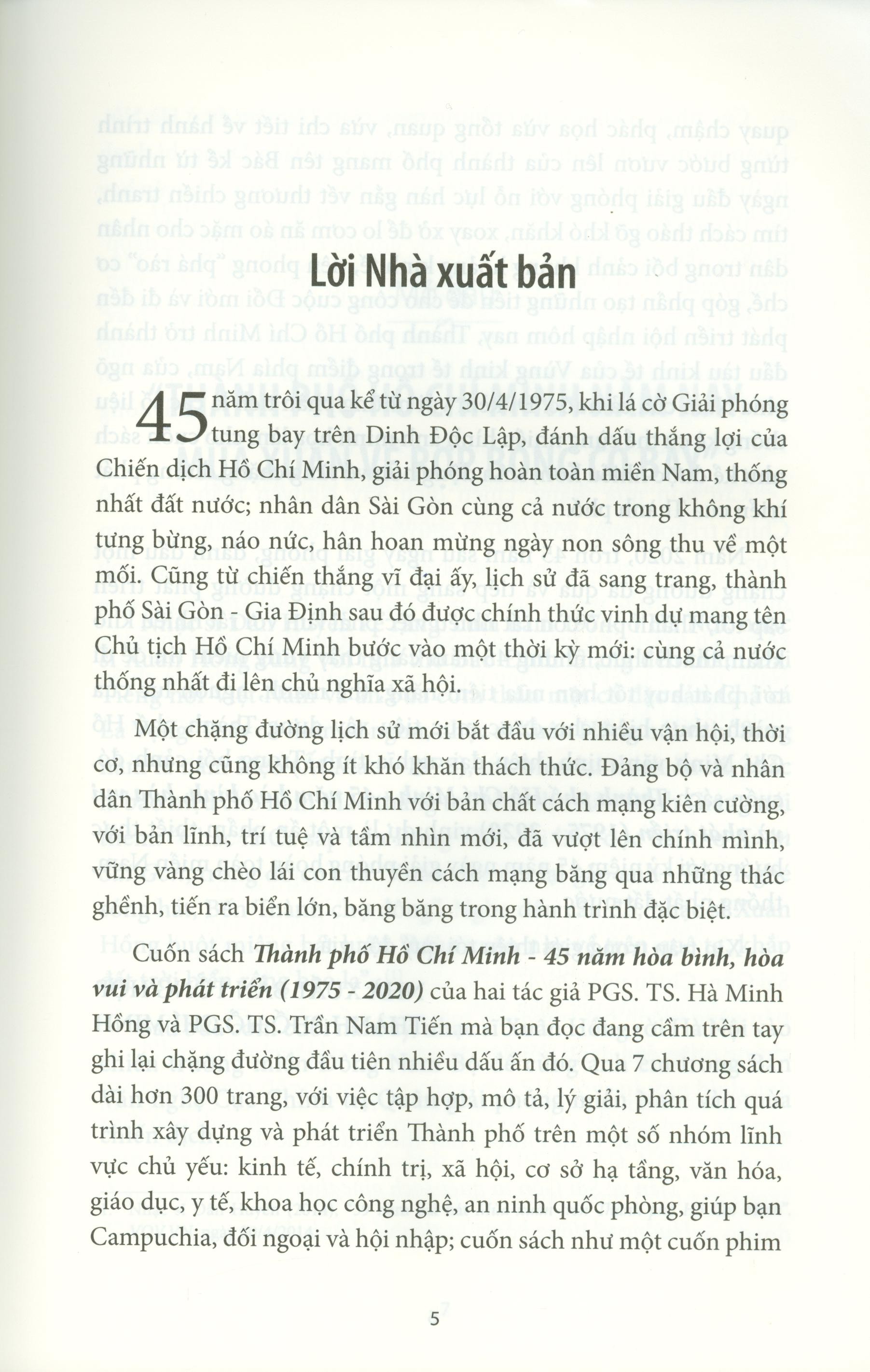thành phố hồ chí minh 45 năm hòa bình, hòa vui và phát triển (1975 - 2020)