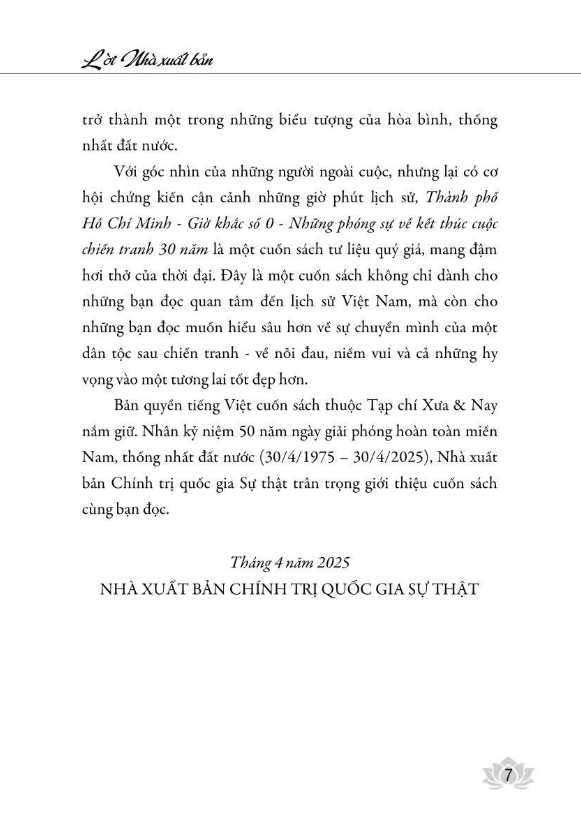 thành phố hồ chí minh - giờ khắc số 0 - những phóng sự về kết thúc cuộc chiến tranh 30 năm