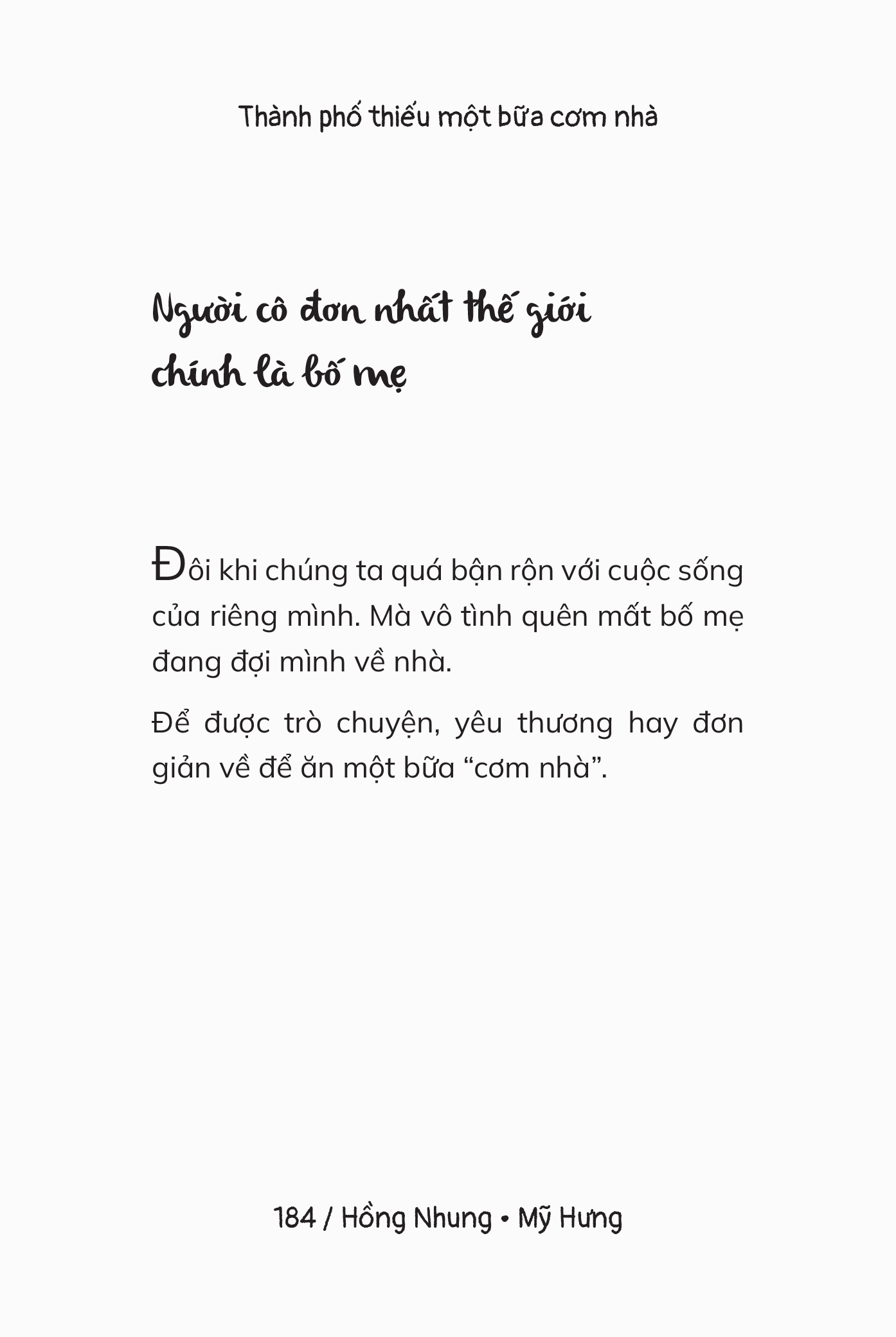 Thanh Pho Thieu Mot Bua Com Nha