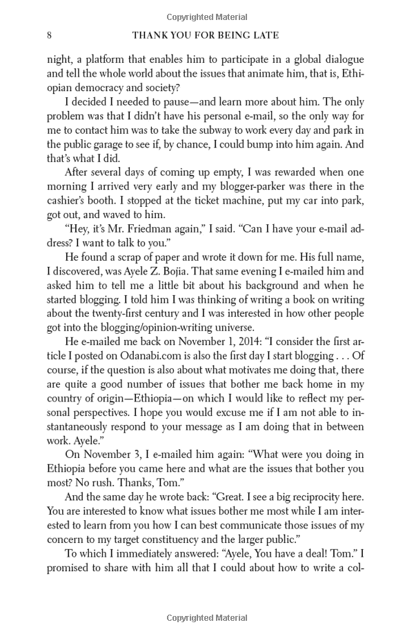 thank you for being late