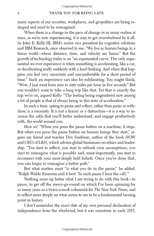 thank you for being late