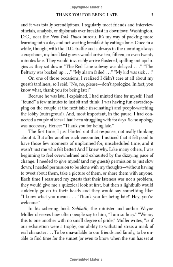 thank you for being late