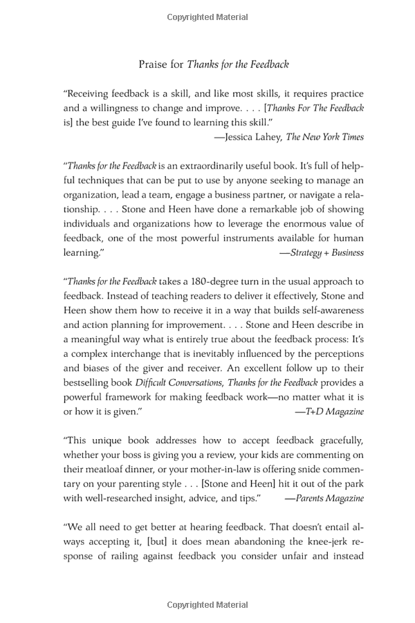 thanks for the feedback: the science and art of receiving feedback well