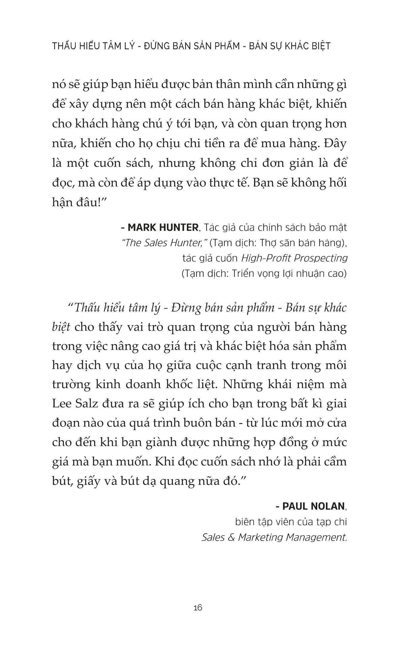 thấu hiểu tâm lý - đừng bán sản phẩm - bán sự khác biệt