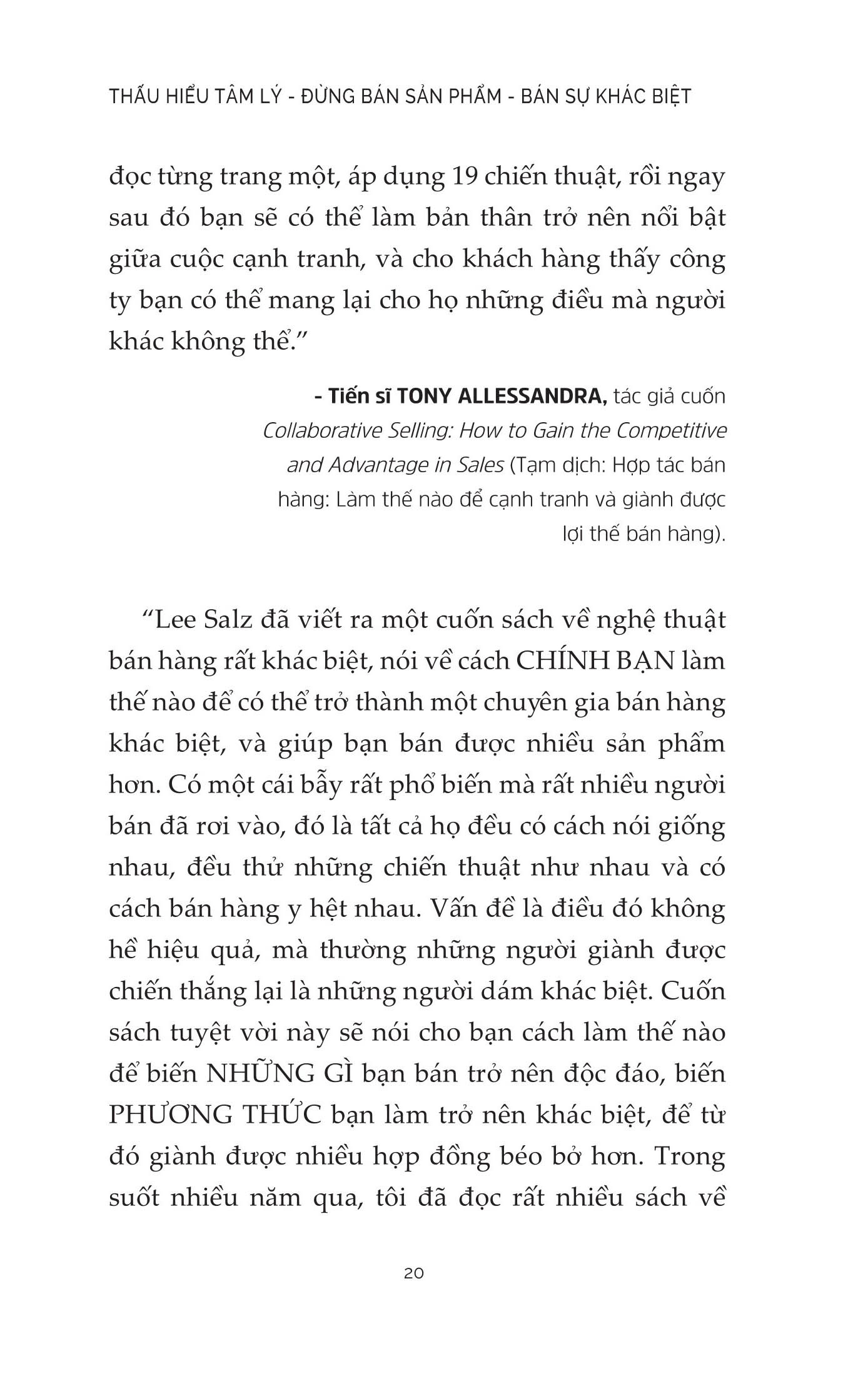 thấu hiểu tâm lý - đừng bán sản phẩm - bán sự khác biệt