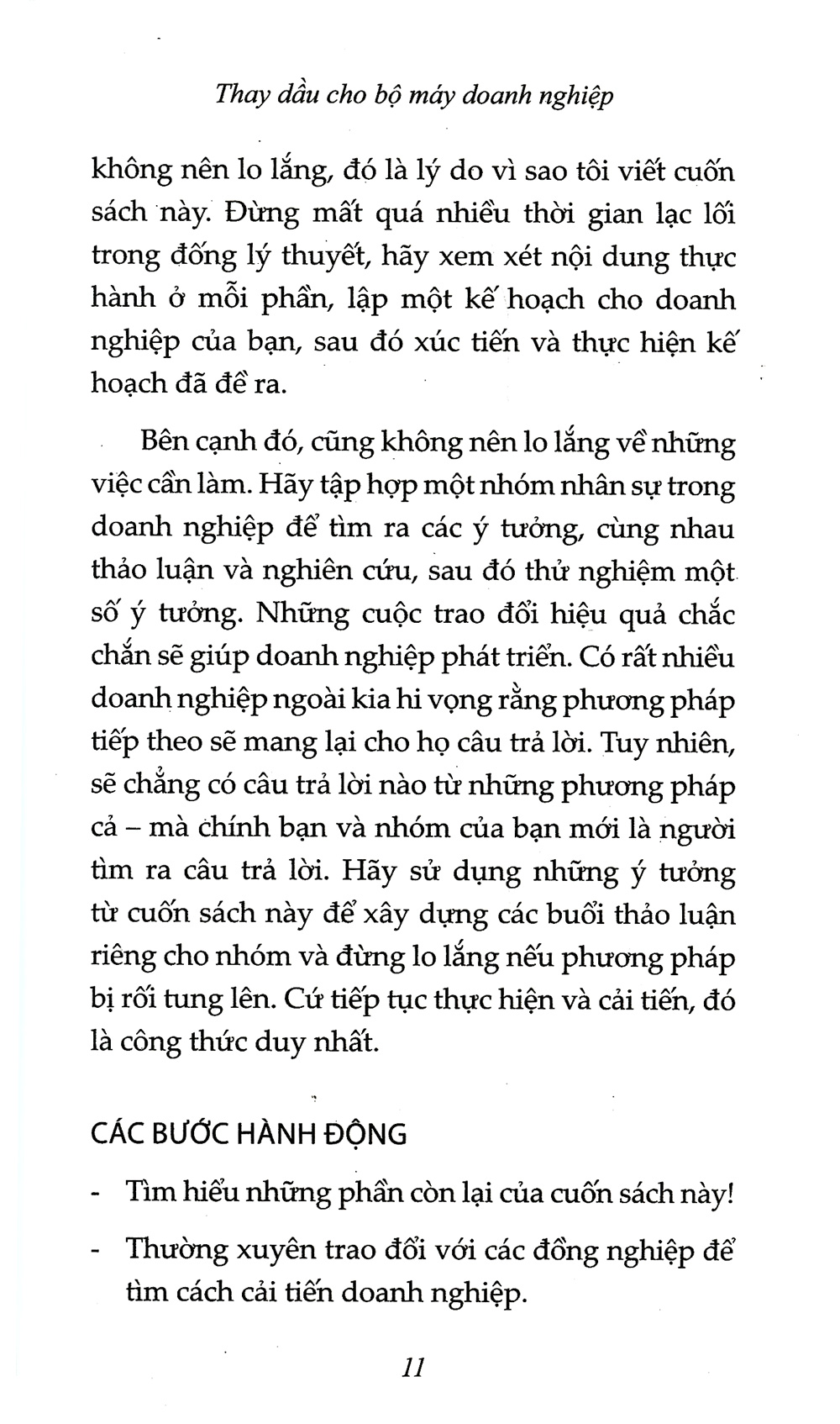 thay dầu cho bộ máy doanh nghiệp