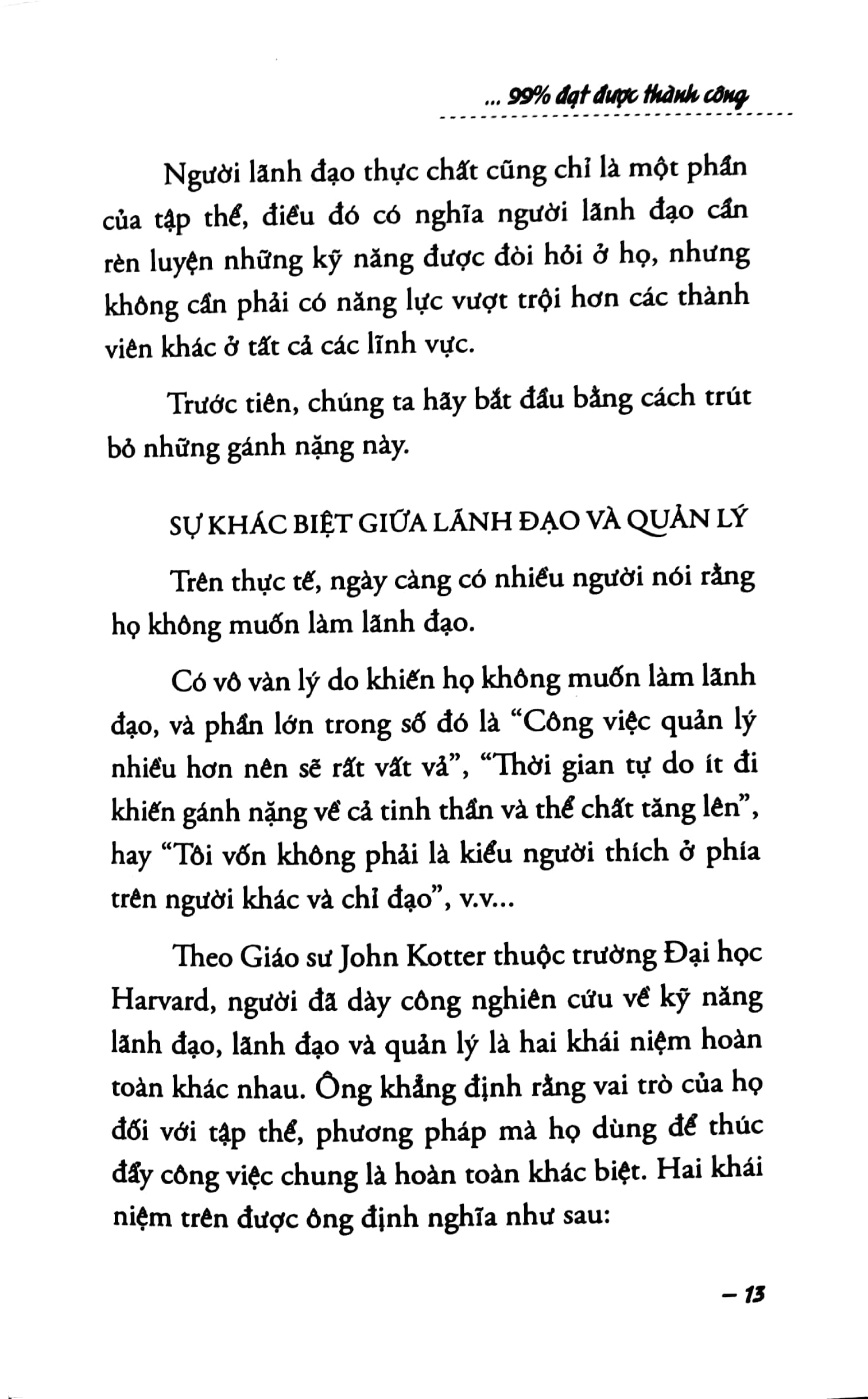 thay đổi 1% cách lãnh đạo - 99% đạt thành công