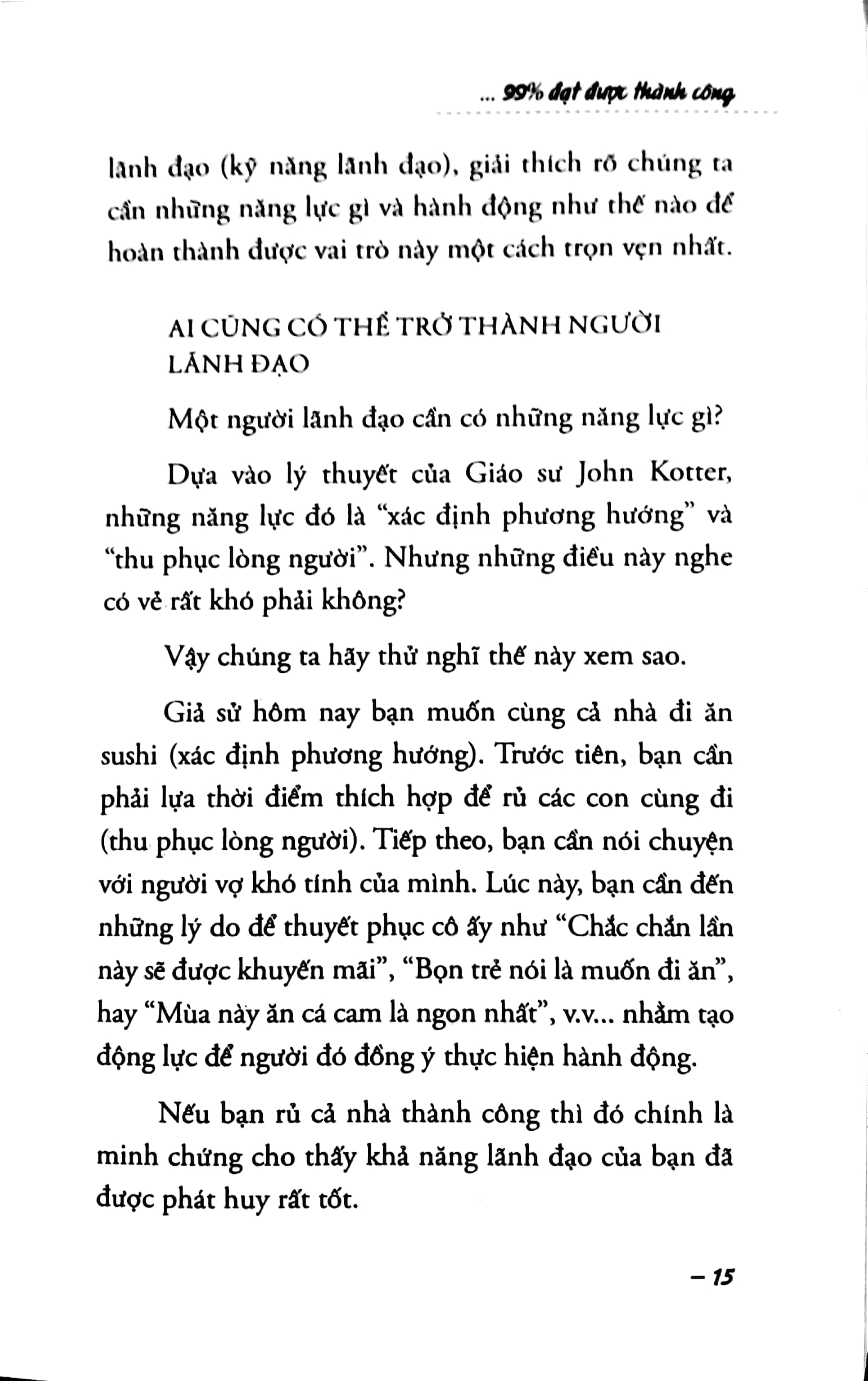 thay đổi 1% cách lãnh đạo - 99% đạt thành công