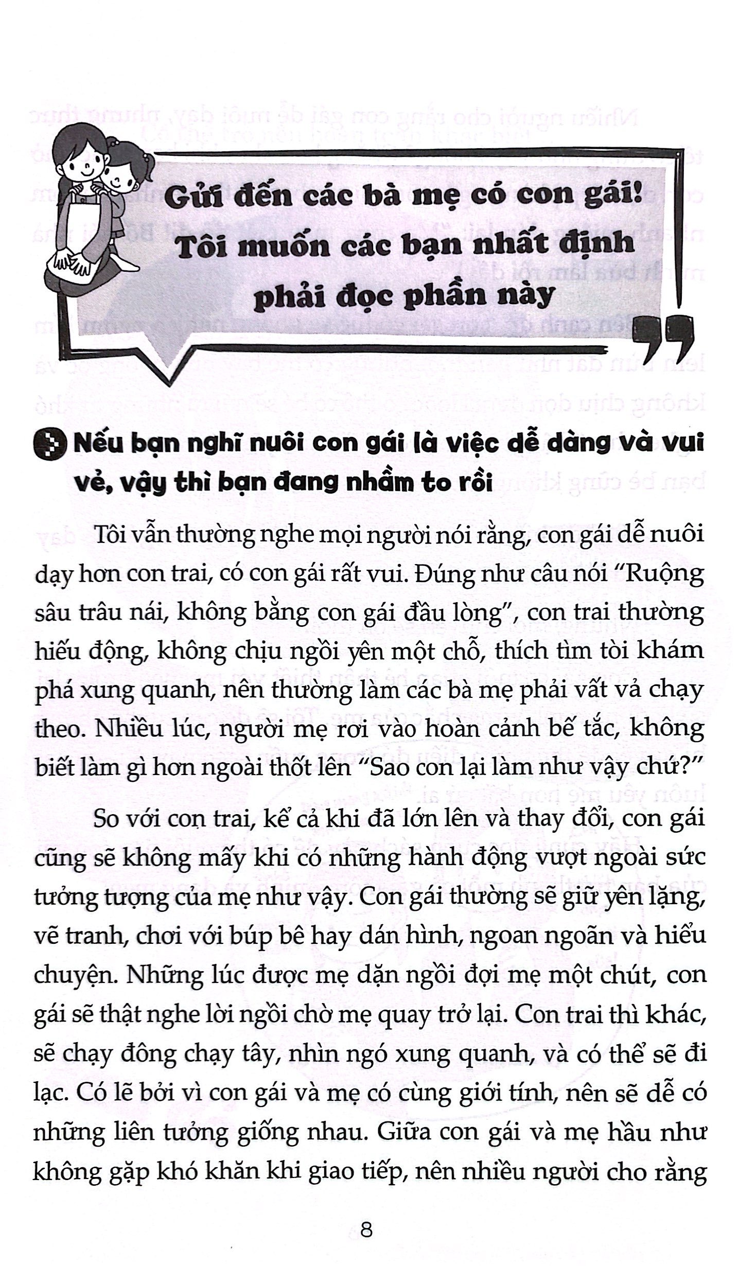 thay đổi cách dạy khi con gái lên 8 tuổi