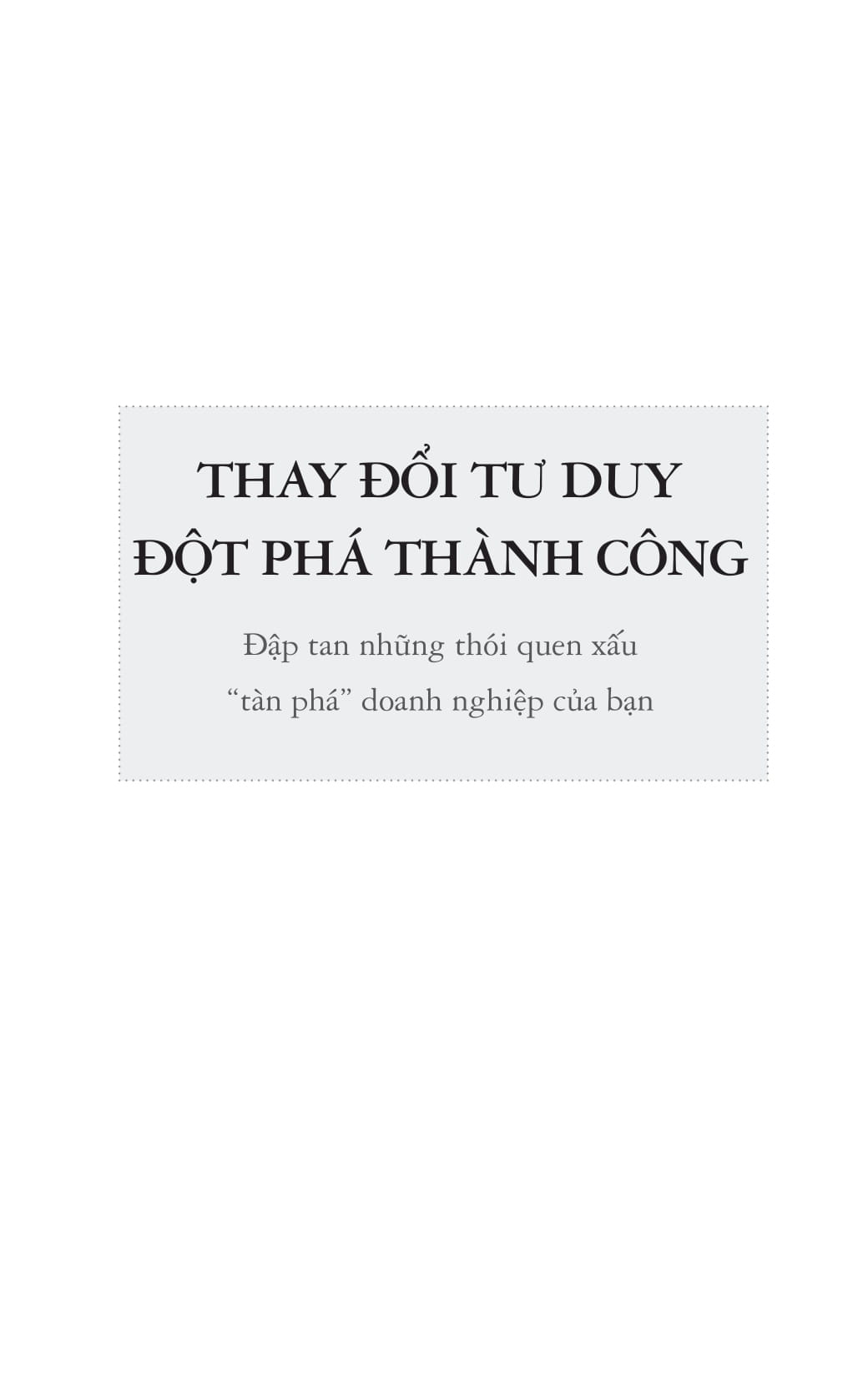 thay đổi tư duy đột phá thành công