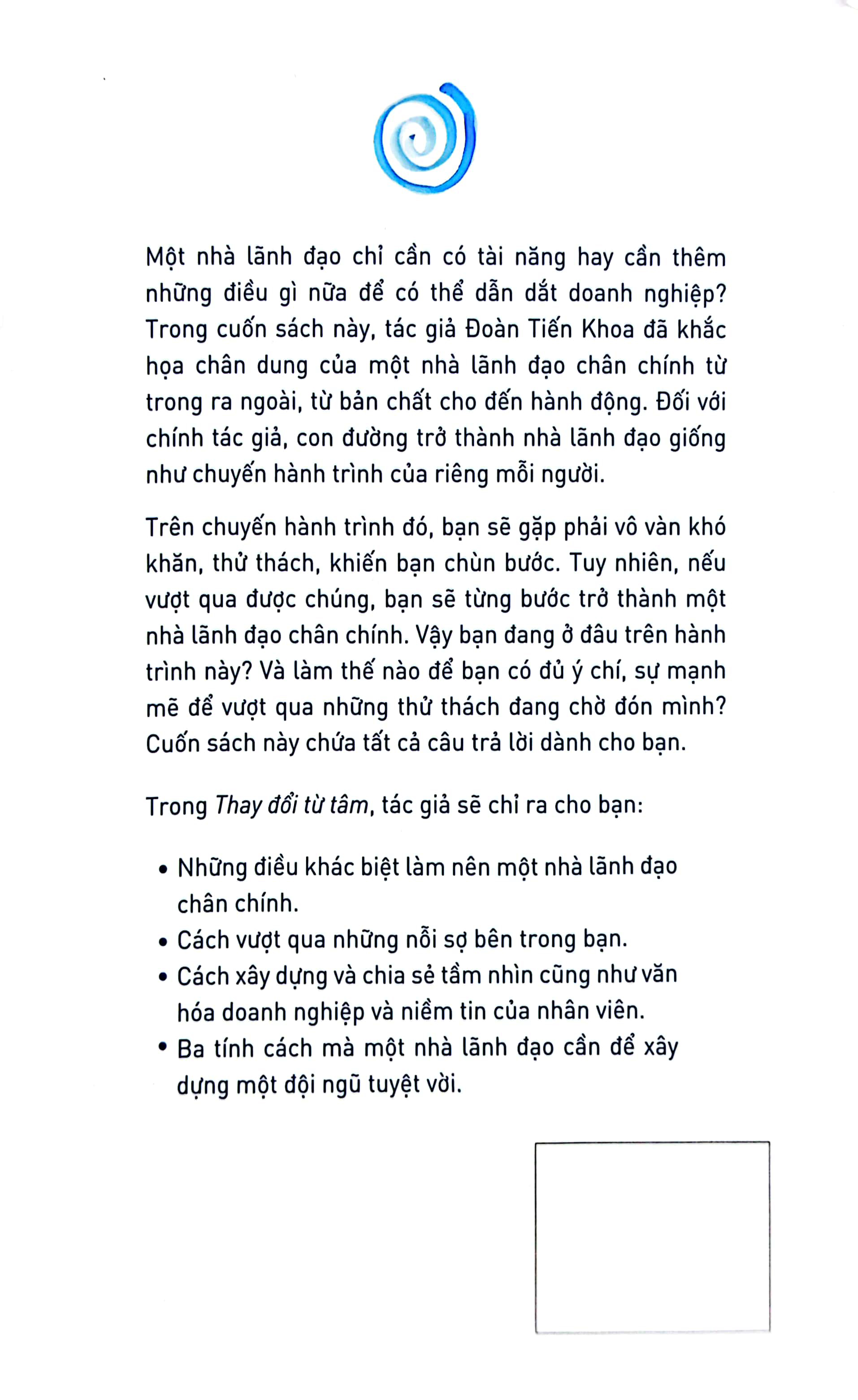 thay đổi từ tâm cách để trở thành một nhà lãnh đạo chân chính