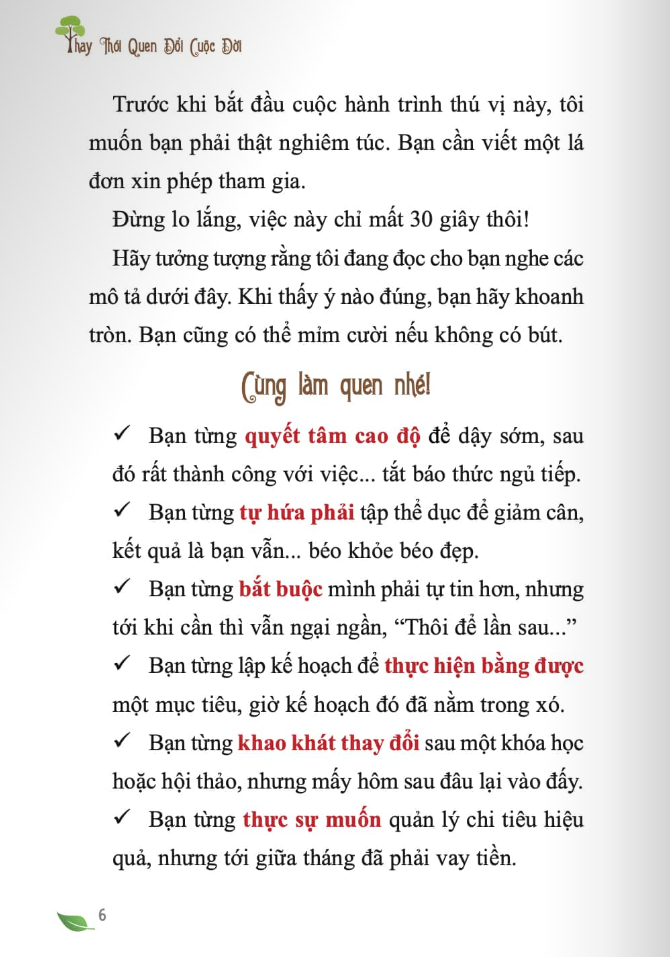 thay thói quen đổi cuộc đời