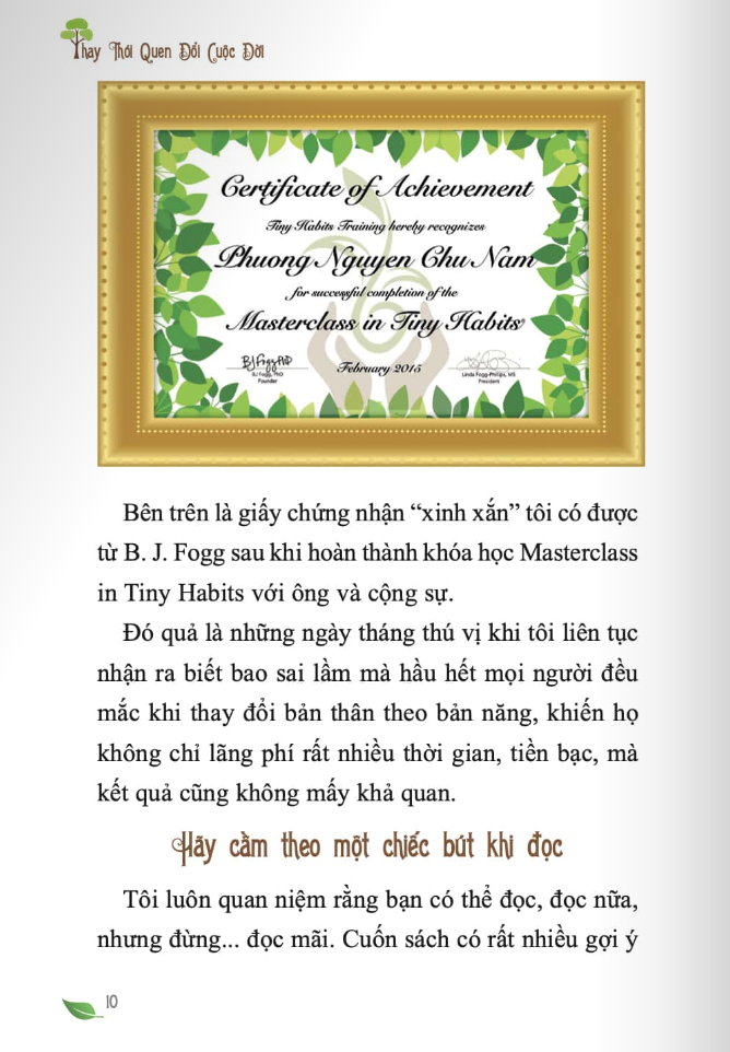 thay thói quen đổi cuộc đời