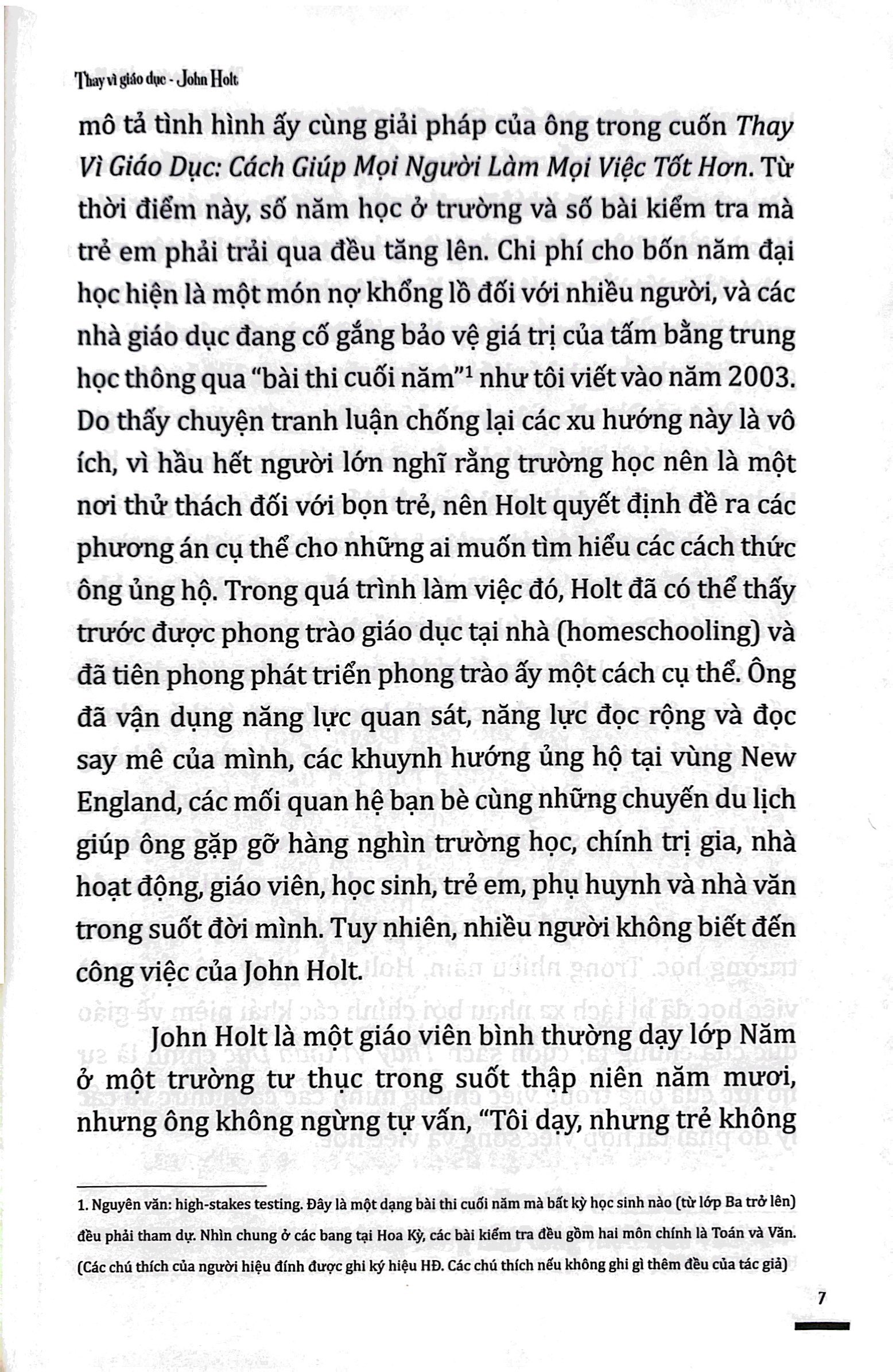 thay vì giáo dục