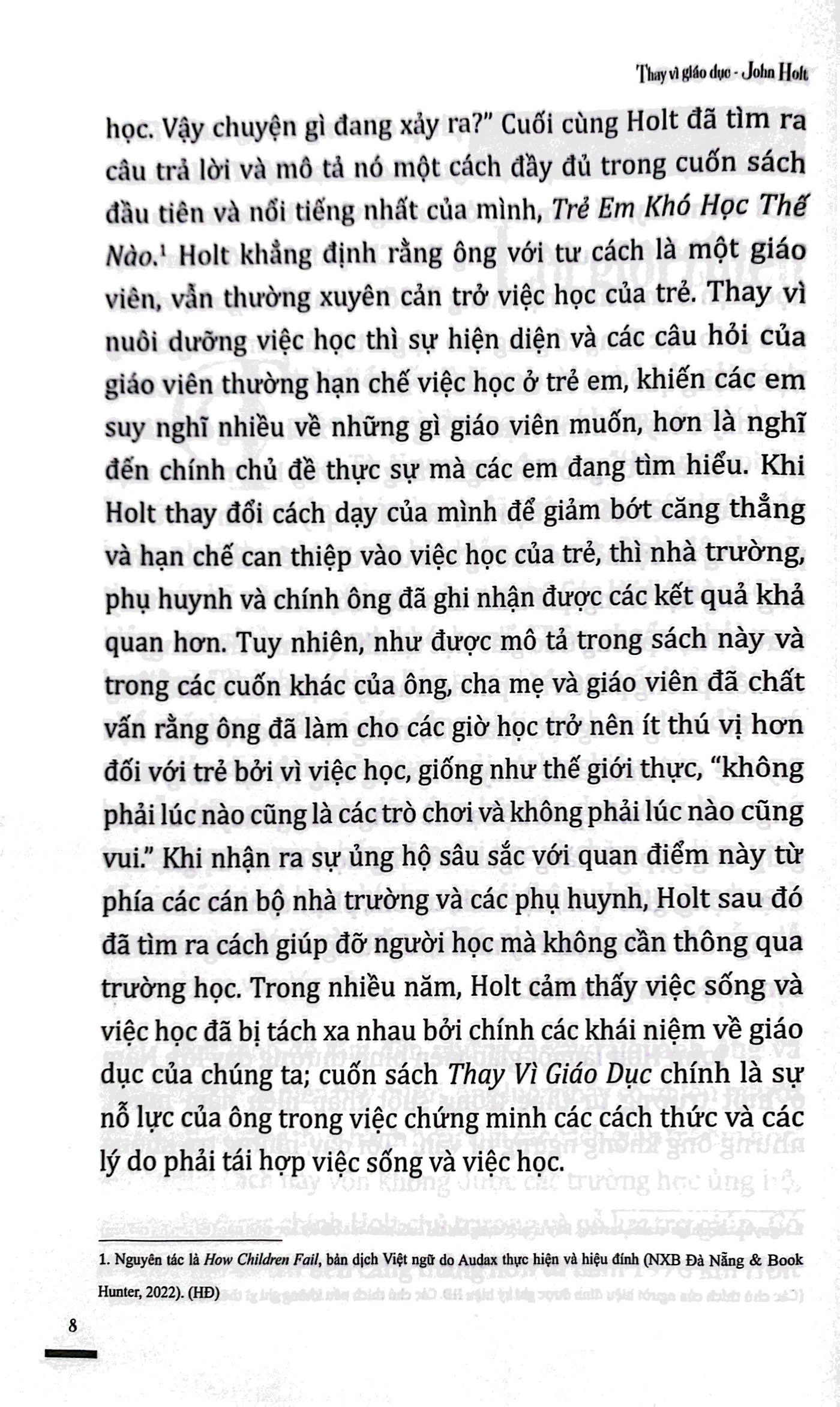 thay vì giáo dục