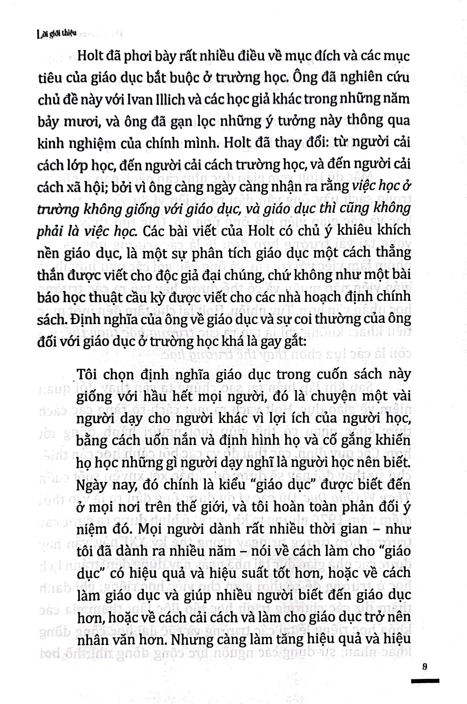 thay vì giáo dục