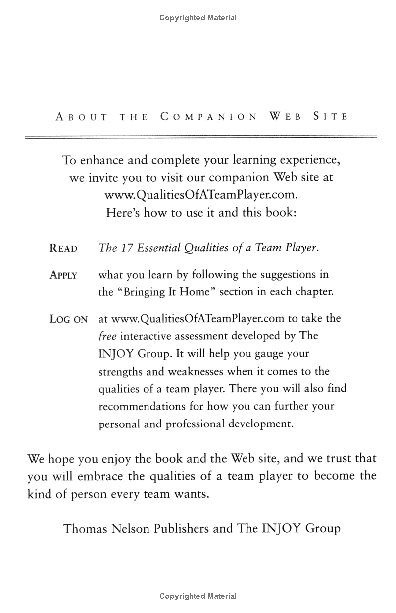 the 17 essential qualities of a team player: becoming the kind of person every team wants