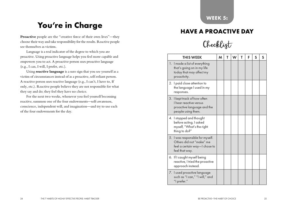 the 7 habits of highly effective people - habit tracker