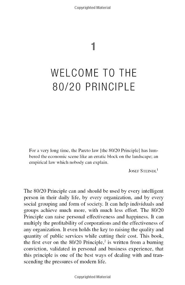the 80/20 principle
