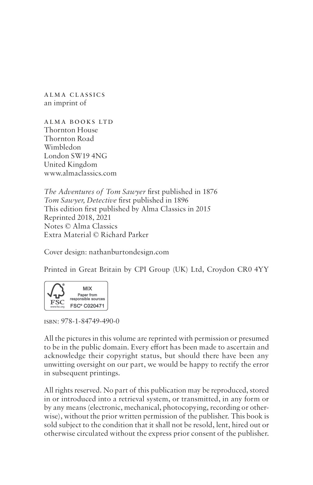 the adventures of tom sawyer and tom sawyer, detective (alma classics evergreens)