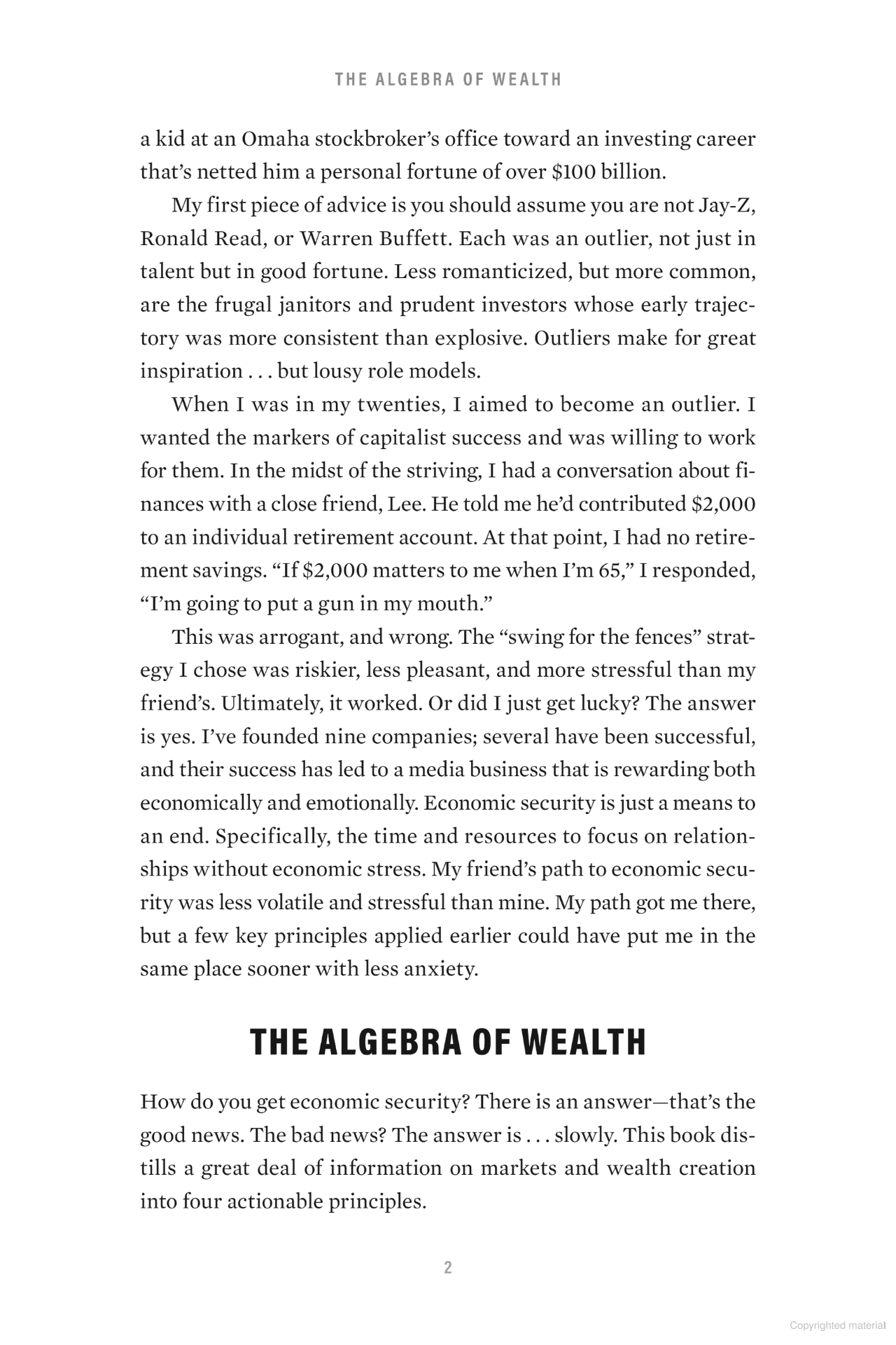 the algebra of wealth