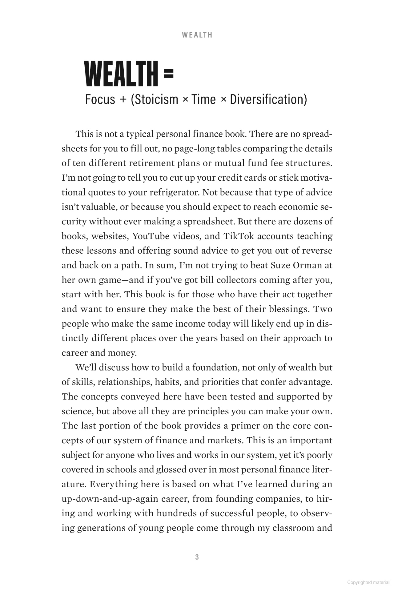 the algebra of wealth