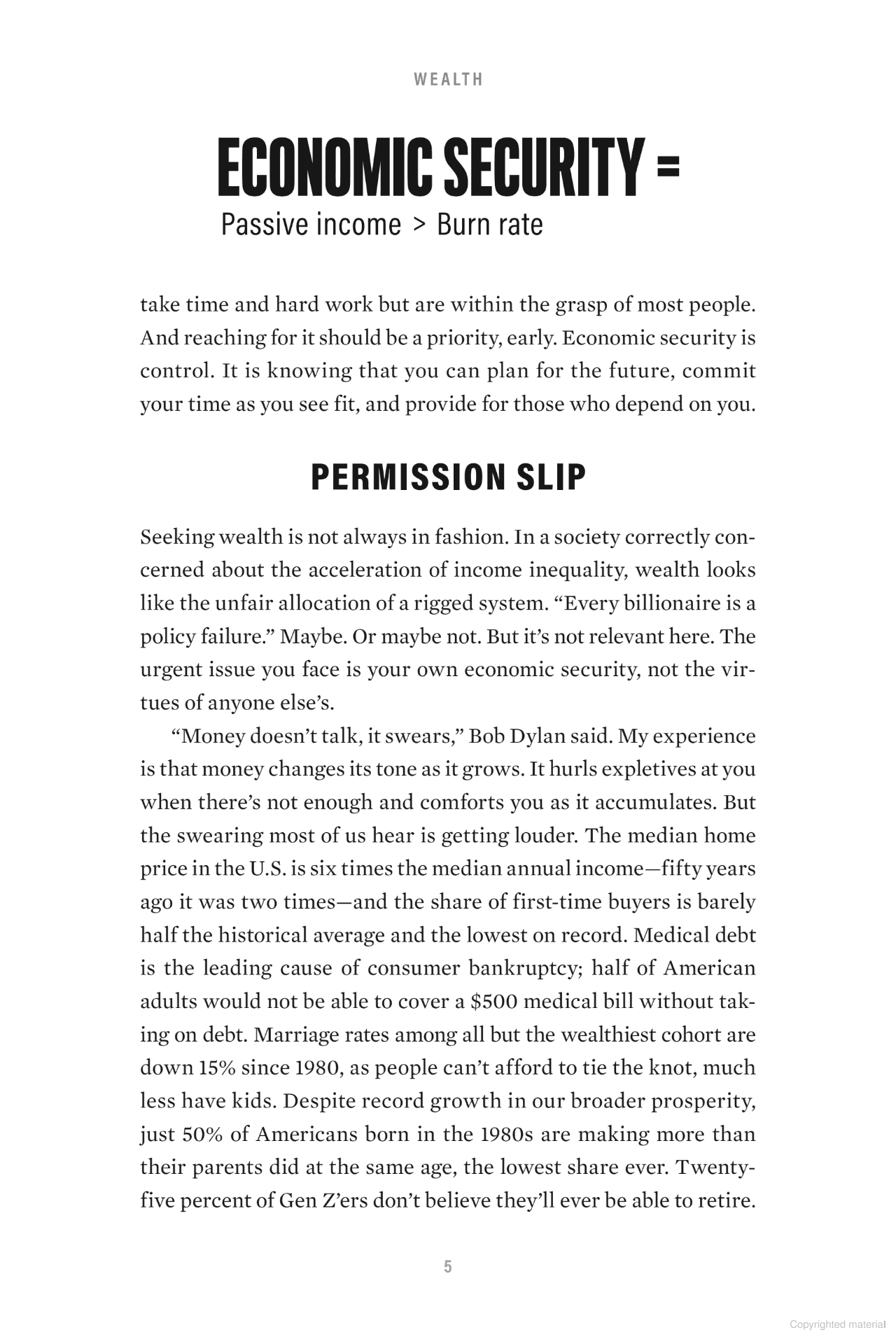 the algebra of wealth