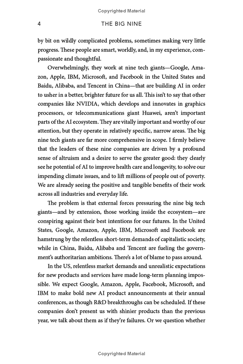 the big nine: how the tech titans and their thinking machines could warp humanity