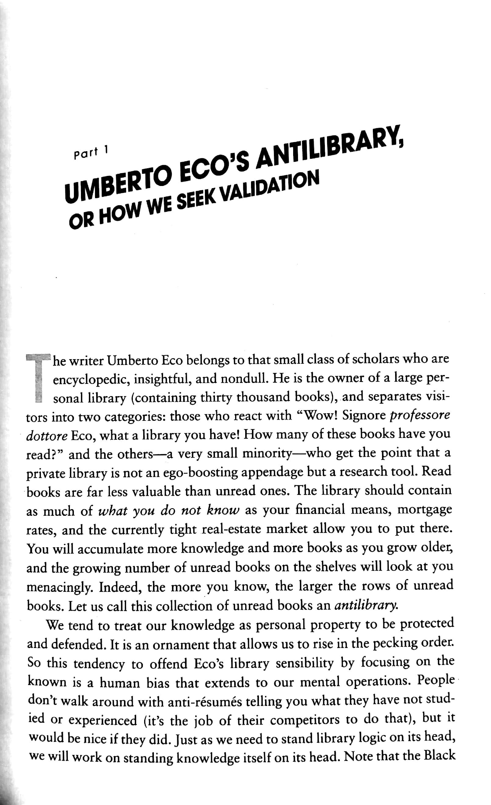 the black swan: the impact of the highly improbable