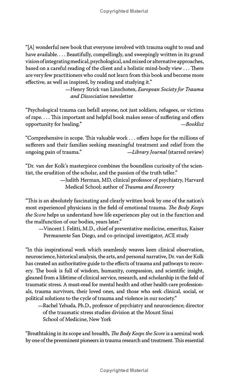 the body keeps the score: brain, mind, and body in the healing of trauma