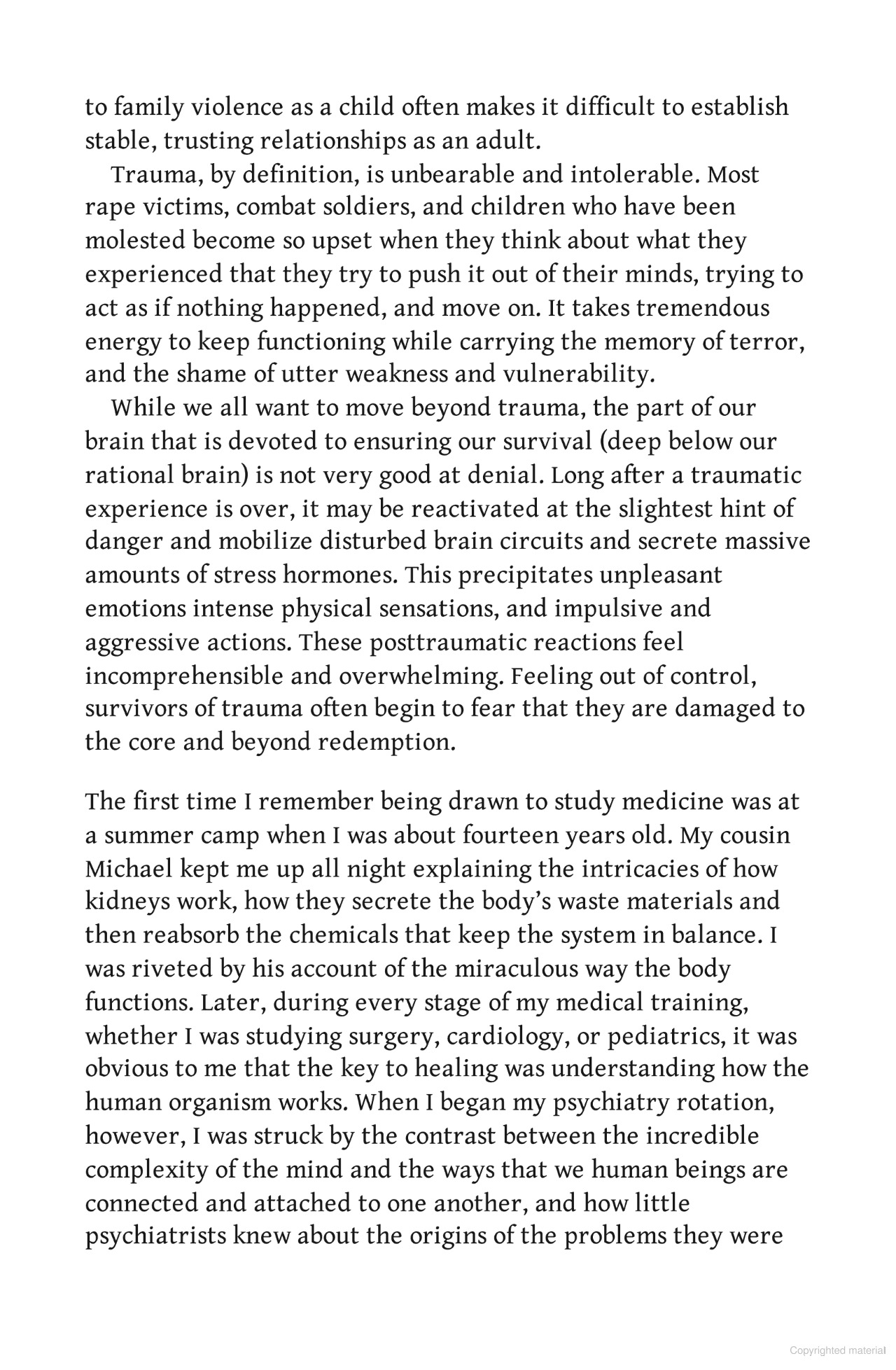 the body keeps the score : mind, brain and body in the transformation of trauma