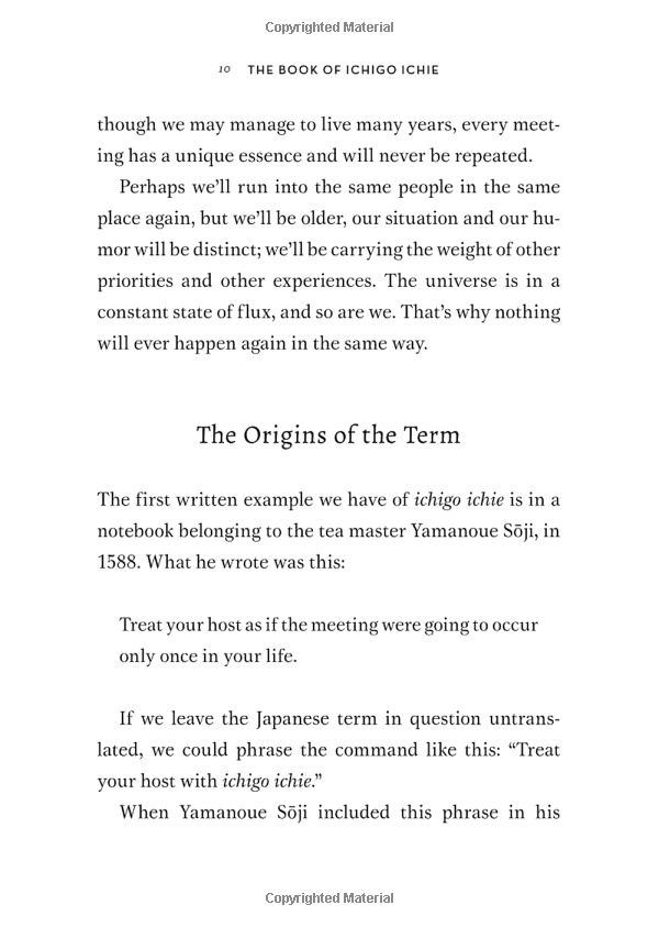 the book of ichigo ichie: the art of making the most of every moment, the japanese way