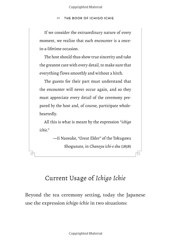the book of ichigo ichie: the art of making the most of every moment, the japanese way