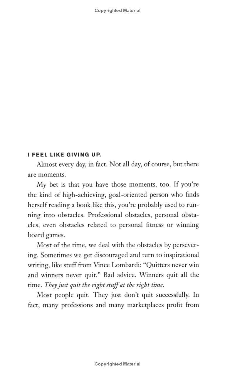 the dip - the extraordinary benefits of knowing when to quit (and when to stick)