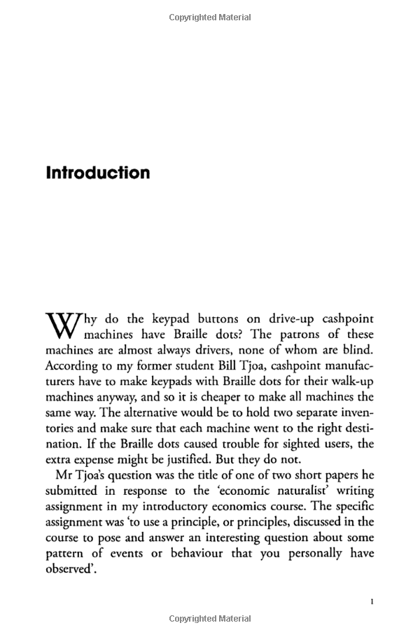 the economic naturalist: why economics explains almost everything
