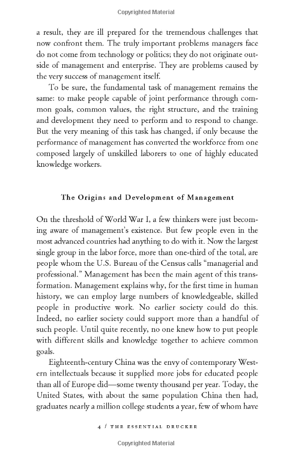 the essential drucker: the best of sixty years of peter drucker's essential writings on management (collins business essentials)