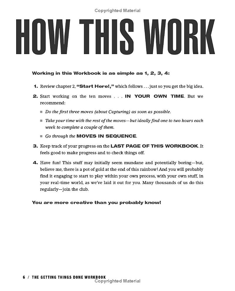 the getting things done workbook